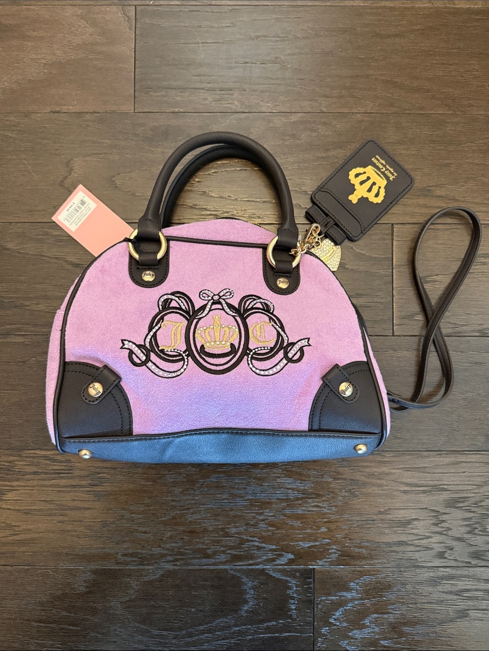 NWT Juicy Couture Lovers Club Bowler Bag Satchel Crossbody - Violet Tulle, Y2K